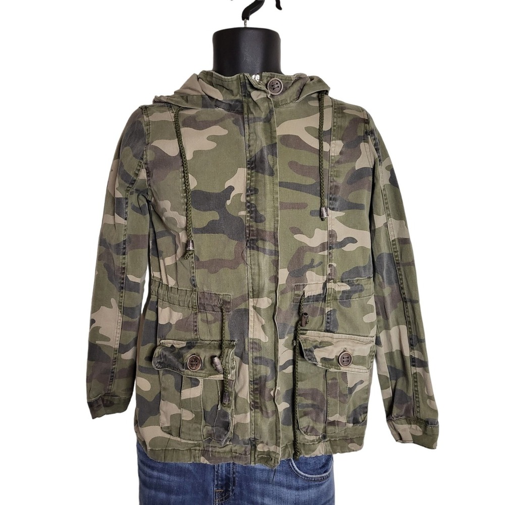 Sunset Lane Camouflage Jacket Women Size Small Hooded Military Utility Coat